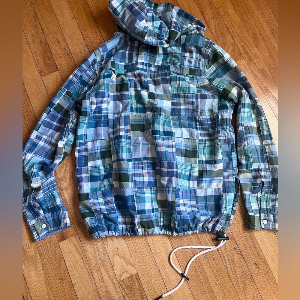 L.L.Bean Madras Patchwork Anorak Pullover Hooded … - image 8